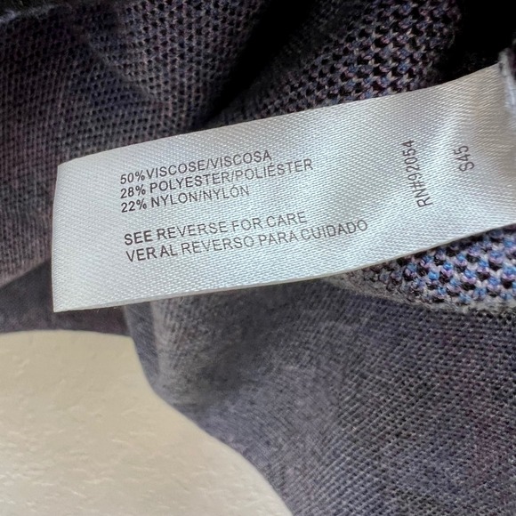 Kempson Purple Blue Floral Mock Neck Sweater Cottage Plus Size Viscose Blend - Picture 4 of 6